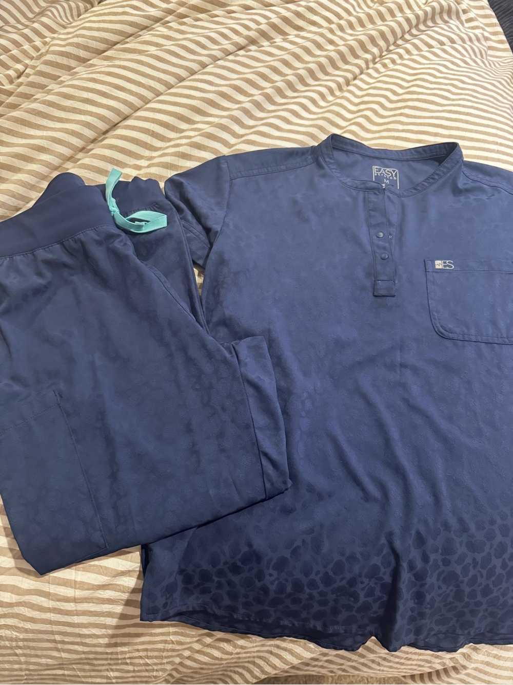 Easy Stretch Navy Blue Scrub set